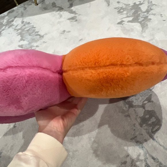 Tabitha Webb Tangerine Oversized Flower Throw Plush Pillow - Picture 7 of 8